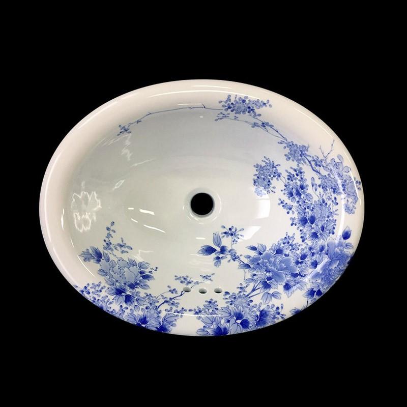 洗面ボウル おしゃれ 埋め込み 日本製 洗面台 有田焼 染付大正ロマン
