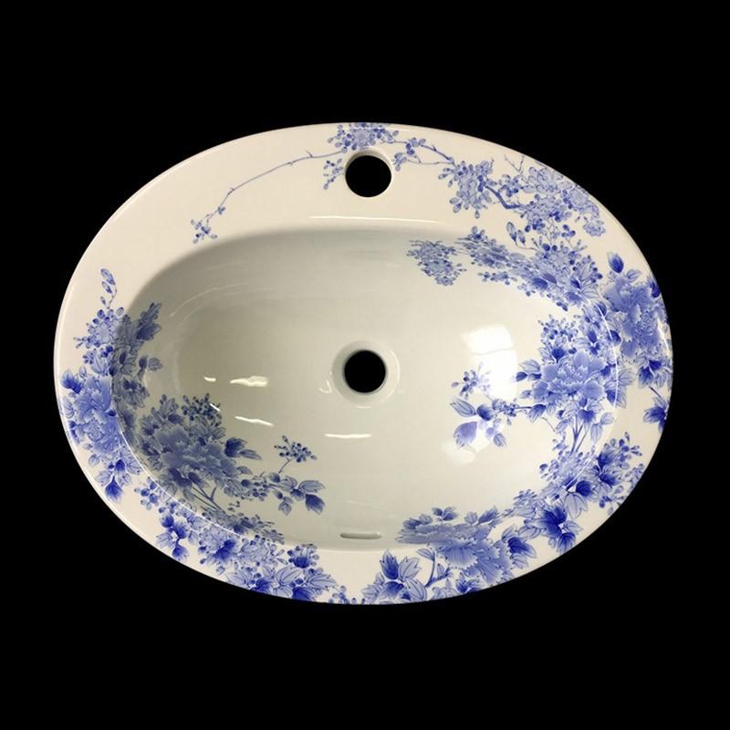 洗面ボウル おしゃれ 洗面台 洗面器 日本製 埋め込み 有田焼 染付大正