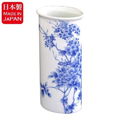 花瓶 おしゃれ 陶磁器 有田焼 染付大正ロマン 花びん : パパサラダ