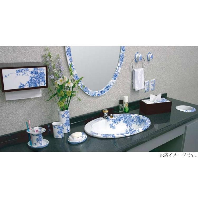 鏡 壁掛 楕円 φ400 有田焼 おしゃれ 染付大正ロマン : パパサラダ 蛇口