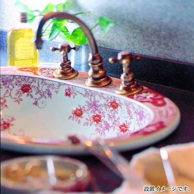 手洗い器 おしゃれ 有田焼 錦鉄線花絵 丸型 φ250_4