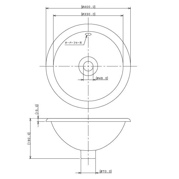 輸入洗面器 DURAVIT半埋め型手洗器 #DU-0318400000 ドイツ製の丸 輸入洗面器 DURAVIT半埋め型手洗器 #DU-0318400000 ドイツ製の丸