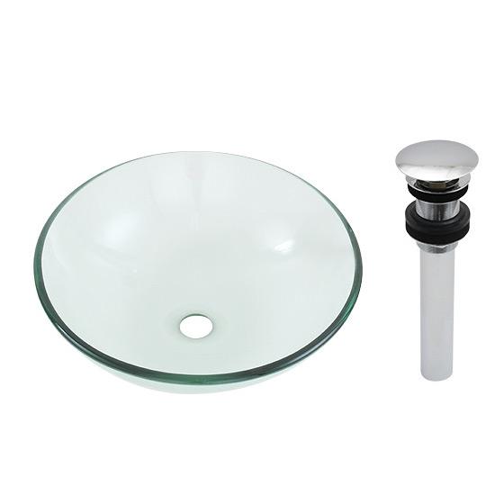 展示品 強化ガラス製 手洗い ボウル φ420×145mm 手洗い器 ガラス製手洗器 洗面ボール（Lサイズ φ420×H145）プッシュ式排水金具