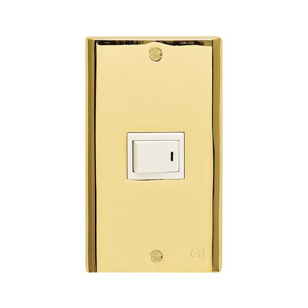 スイッチプレート コンセントカバー ブラス 金色 GI-070097（目隠し用