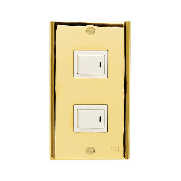 スイッチプレート コンセントカバー ブラス 金色 GI-070097（目隠し用