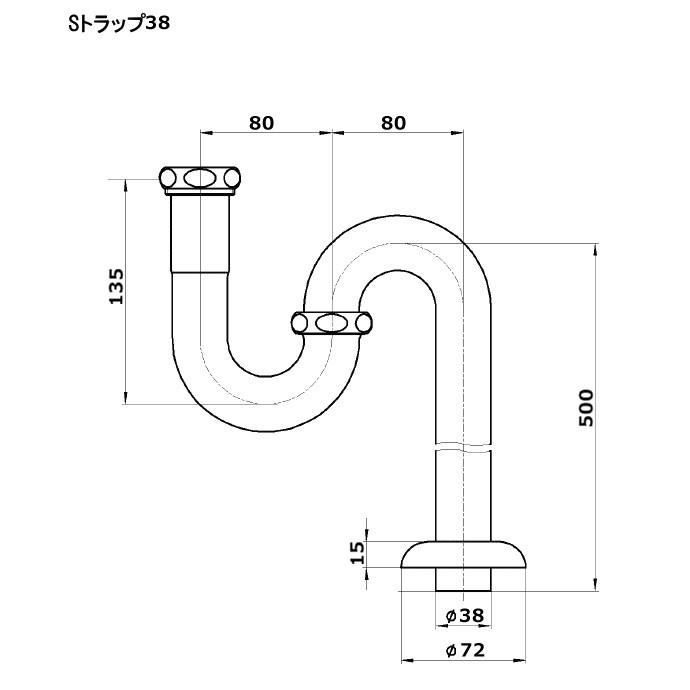Sトラップ38 排水金具 床排水用 : パパサラダ 蛇口と洗面ボウルの専門