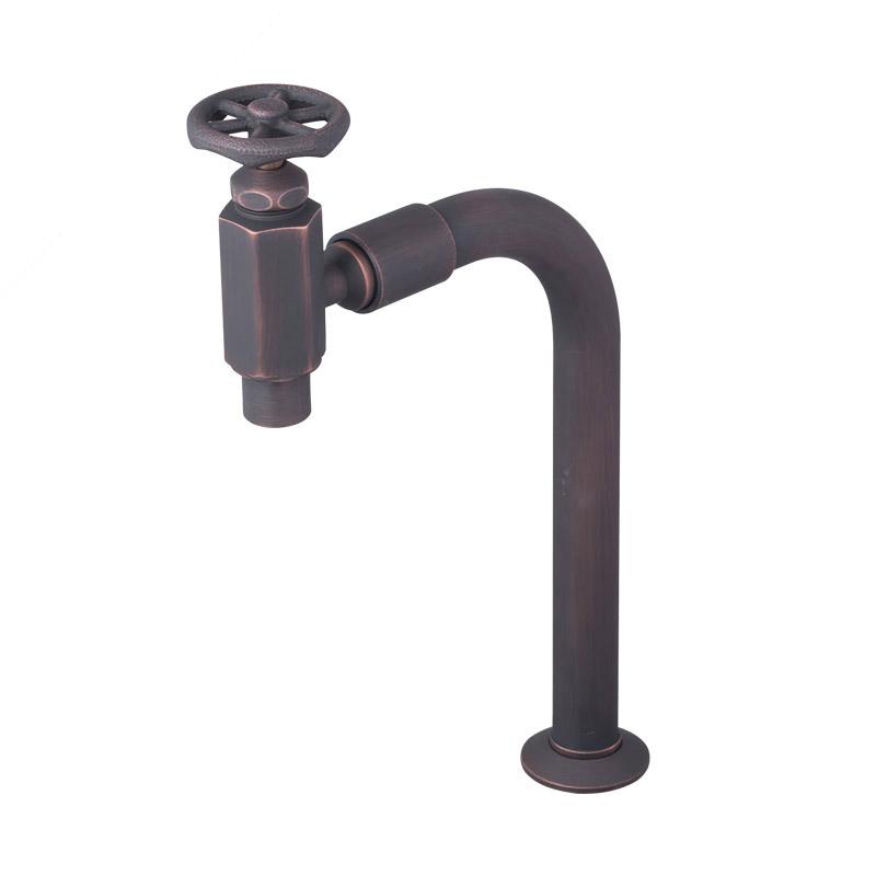 レトロ 蛇口 ラダーハンドル式 クランク型 単水栓（マットゴールド） 完売】蛇口 レトロ ラダーハンドル式 クランク型 単水栓