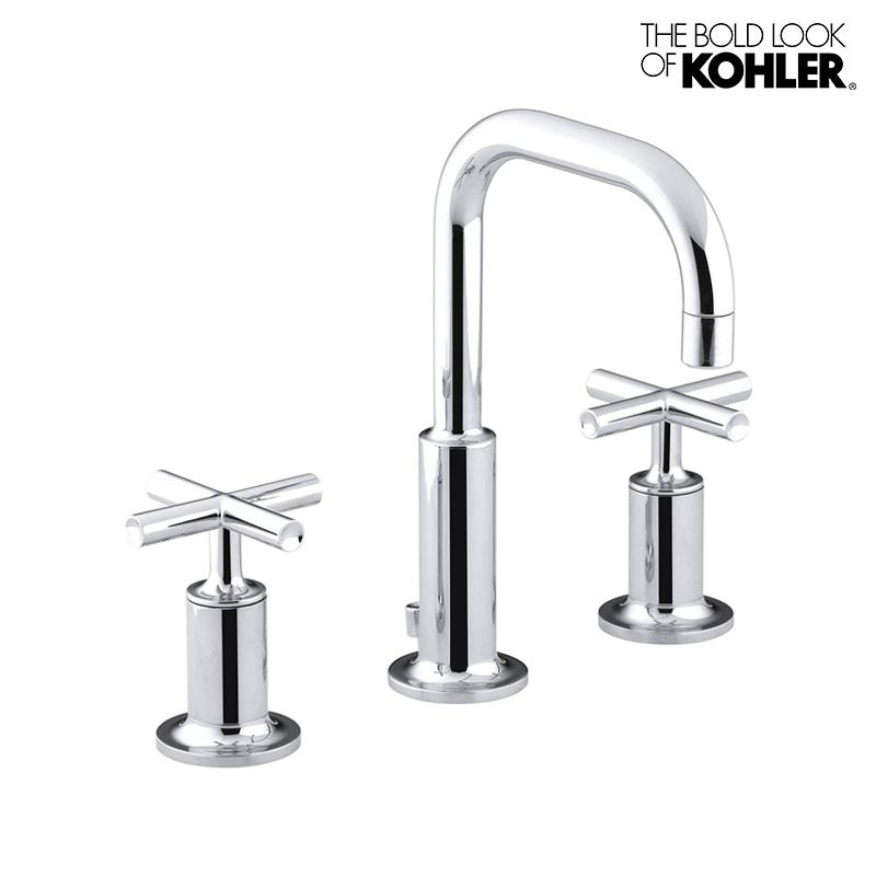 KOHLER ピューリスト 2ハンドル  8インチ 混合栓 クロスハンドル 洗面水栓 蛇口 （上部排水金具付）