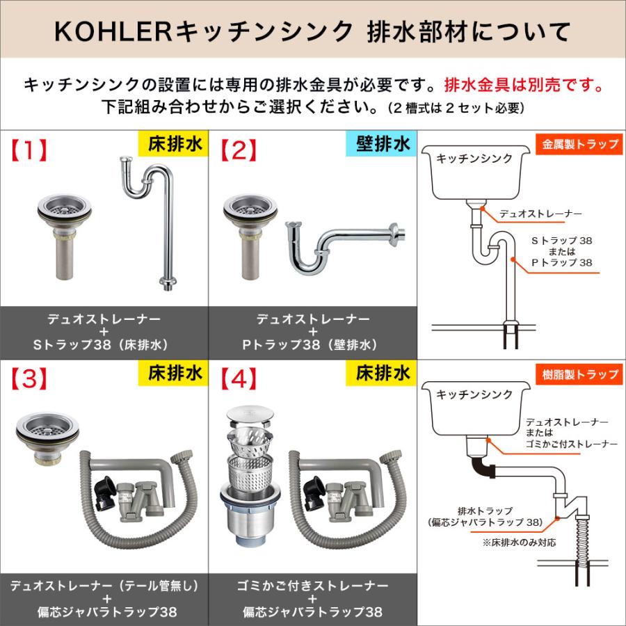 38様用 ② KOHLER（コーラー） 在庫あり 正規輸入品 キッチンシンク メイ