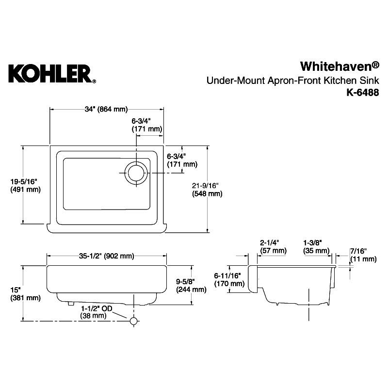 在庫あり KOHLER キッチンシンク コーラー ホワイトへブン サンダーグレイ 高級 流し エプロンシンク｜papasalada｜08