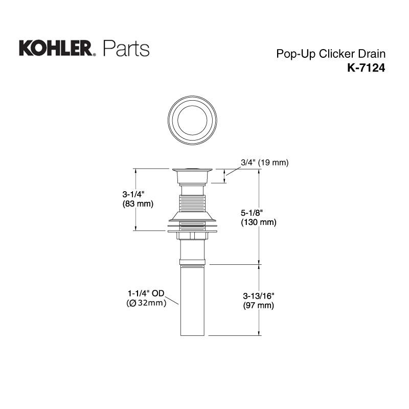 KOHLER（コーラー） 在庫あり 正規輸入品 クリッカードレイン（横穴