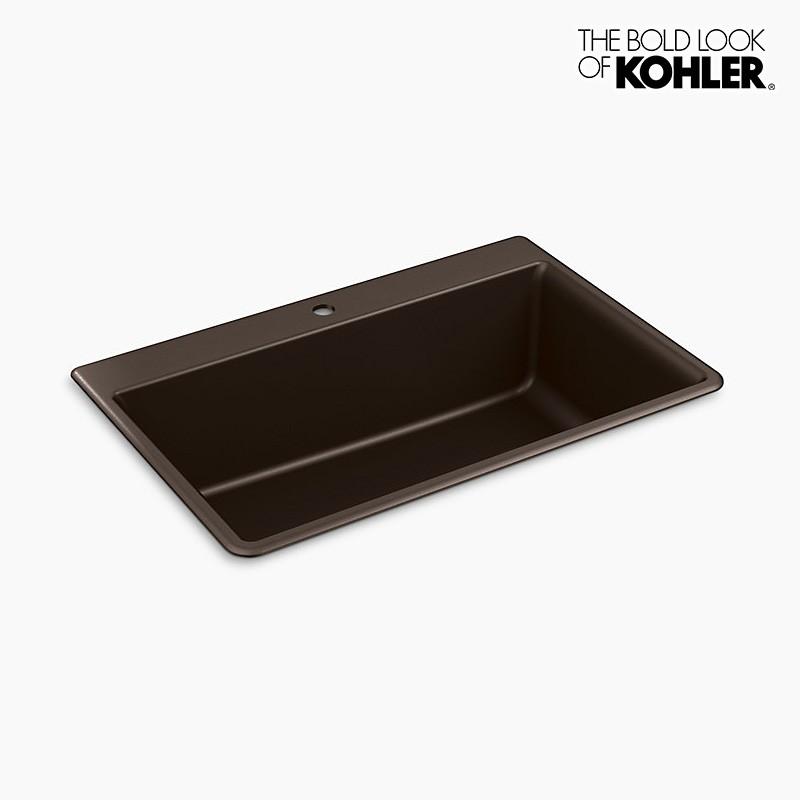 キッチンシンク KOHLER ケノン 1槽シンク マットブラウン