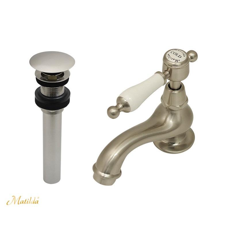 人気ブランド 蛇口 おしゃれ 可愛い アンティーク 単水栓 マチルダ サブリナcl ニッケル 排水金具付 手洗用 単水栓 保存版 Theculturewire Com