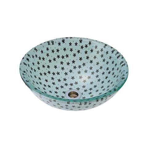 展示品 強化ガラス製 手洗い ボウル うずまき柄 φ355×125mm 手洗い器