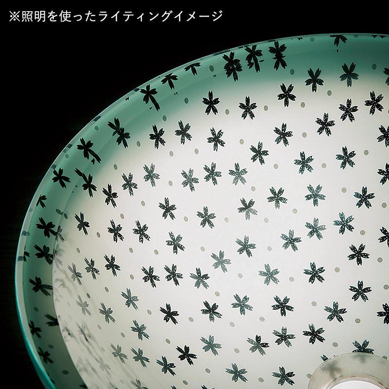 洗面ボウル おしゃれ ガラス 小花ちらし 花 ガラスボウル 置き型 埋め込み Mサイズ 手洗い器 φ355×125mmの画像