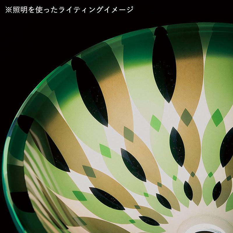 洗面ボウル おしゃれ ガラス フラワー グリーン ガラスボウル 置き型 埋め込み 小型 手洗い器 Sサイズ φ310×110mmの画像