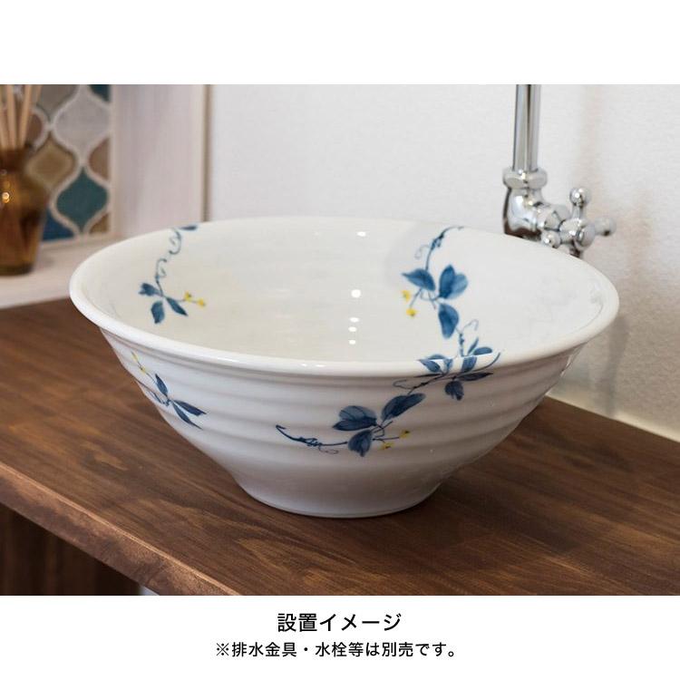 おしゃれ 洗面ボウル 置き型 埋め込み 和風 手洗い器 美濃焼
