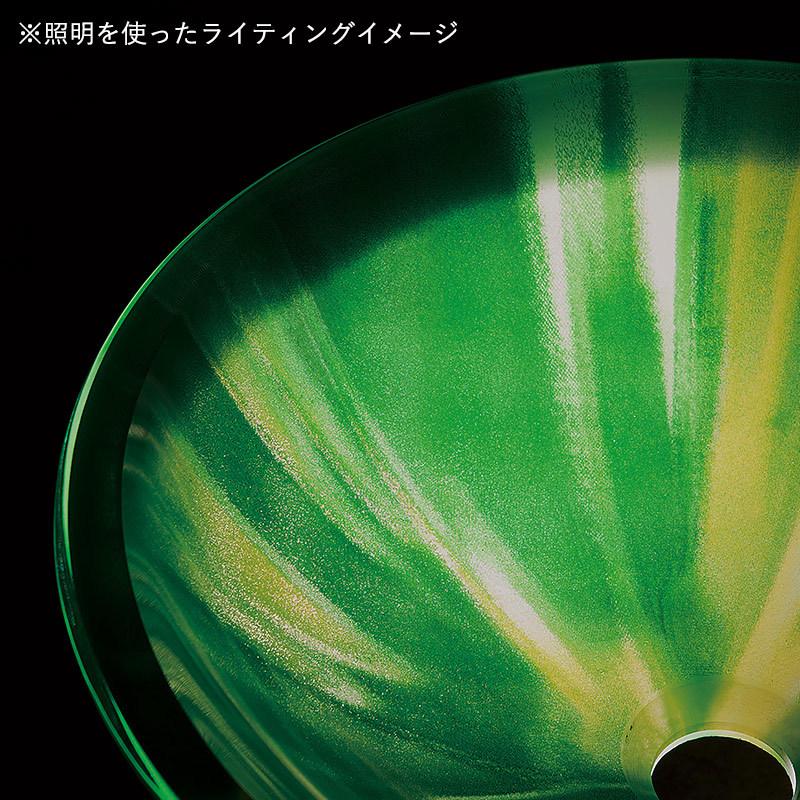 完売】洗面ボウル おしゃれ ガラス グリーン 緑 ガラスボウル 置き型