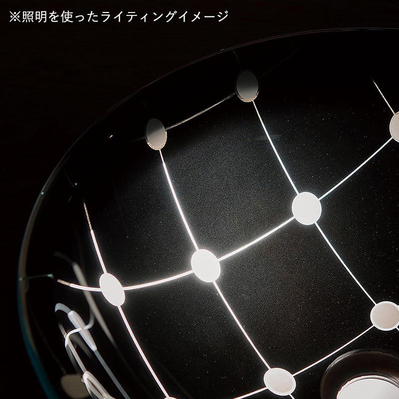 洗面ボウル おしゃれ ガラス ドット 水玉 黒 白 ガラスボウル 置き型 埋め込み Sサイズ 手洗い器 φ310×110mmの画像
