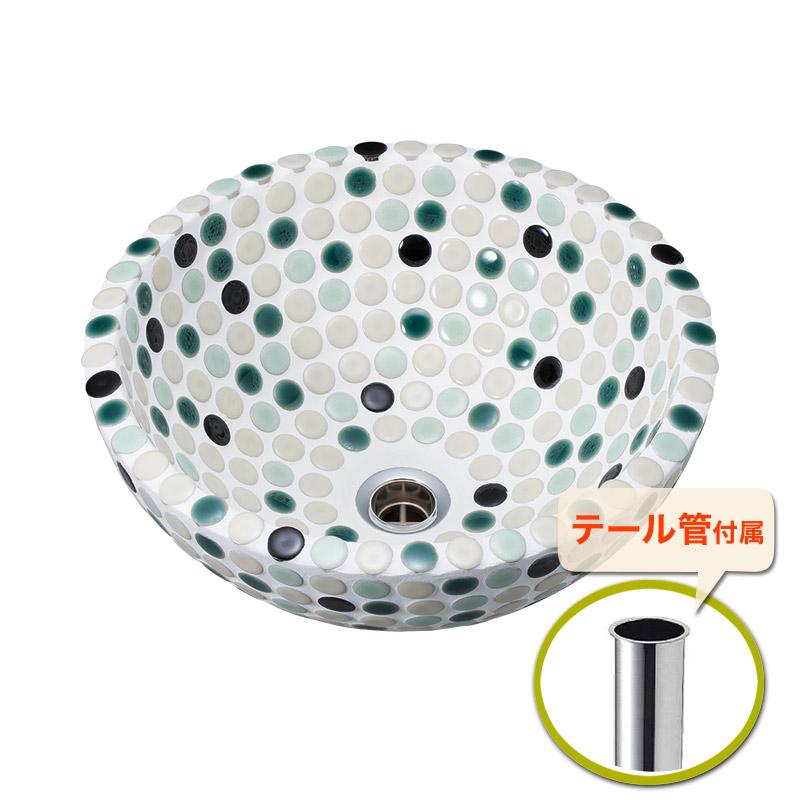 予約販売品 洗面ボウル おしゃれ タイル 磁器製 置き型 手洗器 洗面ボール トイレ 洗面所 オリジンスポッツ グリーン 安い購入 Zoetalentsolutions Com