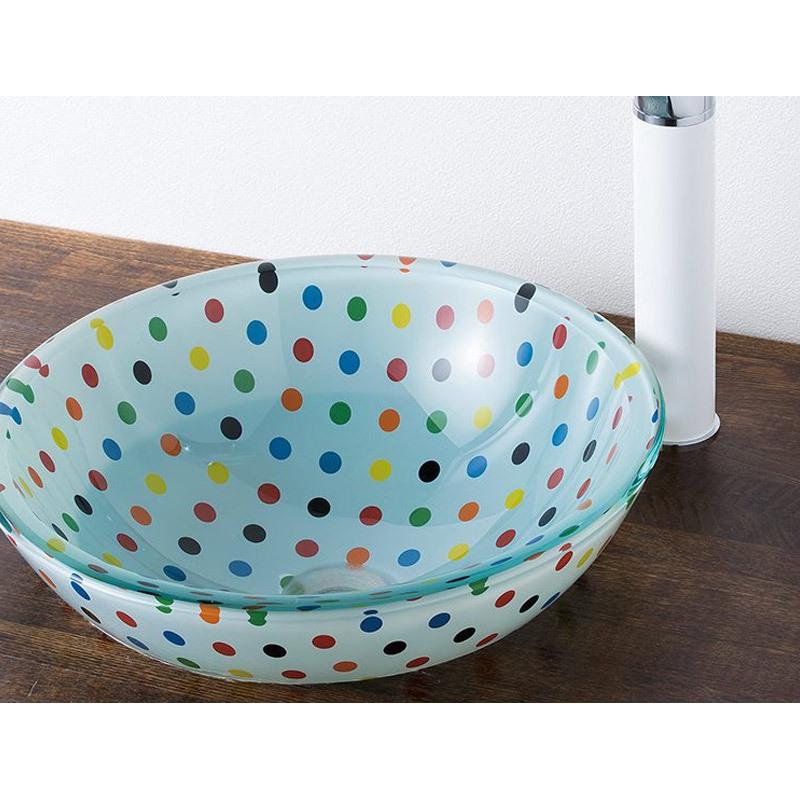 激安の 洗面ボウル おしゃれ ガラス 水玉 ガラスボウル 置き型