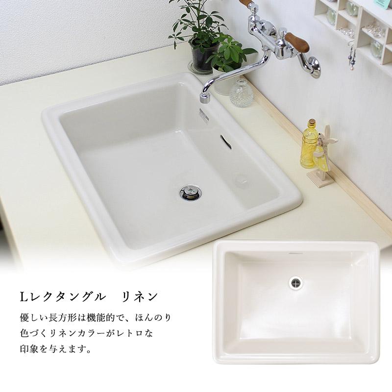 essence 洗面ボウル 深型 おしゃれ Lレクタングル ブランカ E274240