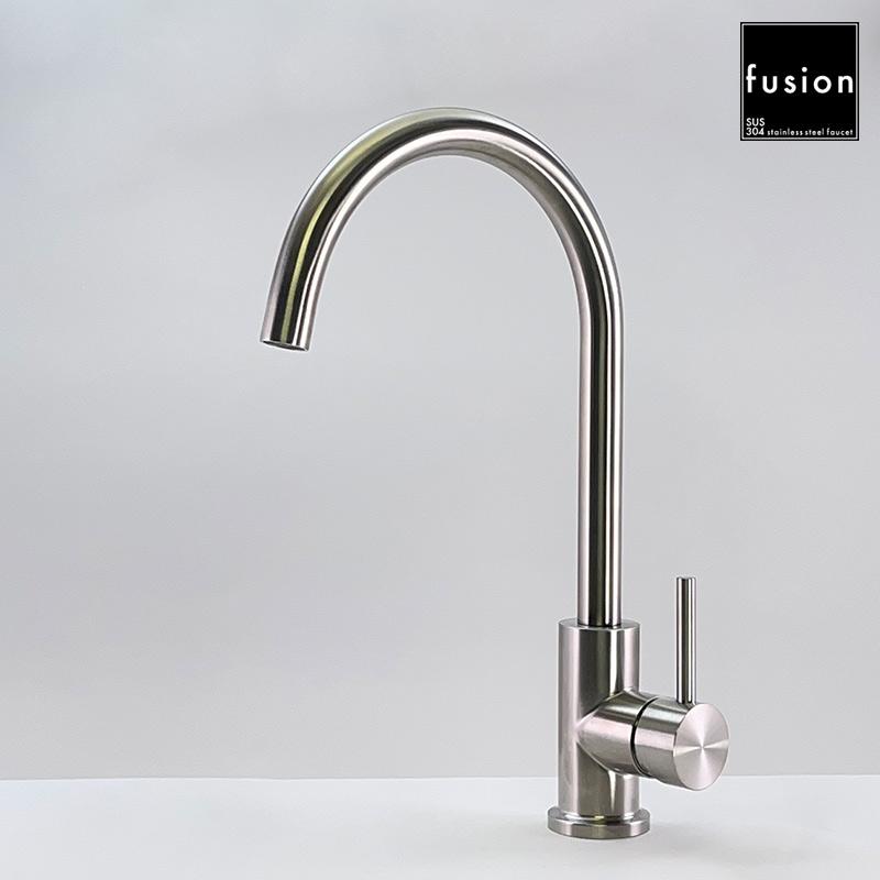 キッチン蛇口 ステンレス 混合水栓 スワン シングルレバー キッチン用