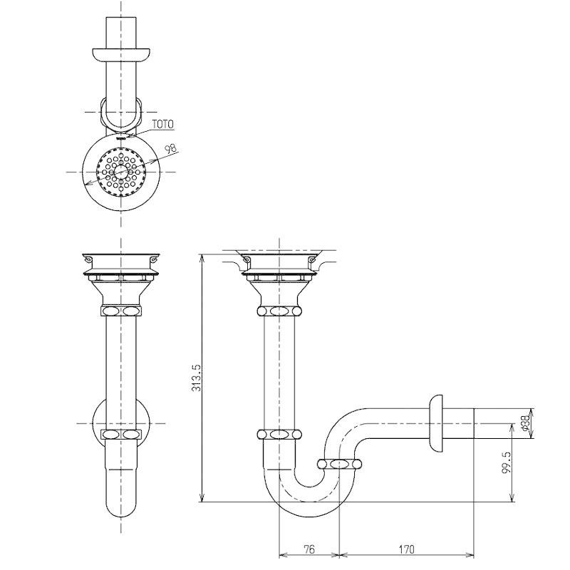TOTO 【完売】洗面器と排水金具 シンク（専用排水金具付・壁排水用