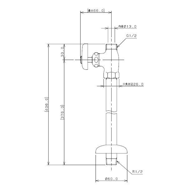 ストレート止水栓（給水管350mmセット） 蛇口に使用する止水栓