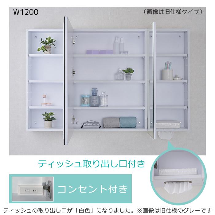 壁掛けミラー 壁面収納 スリムL ミラーキャビネット コンセント付き