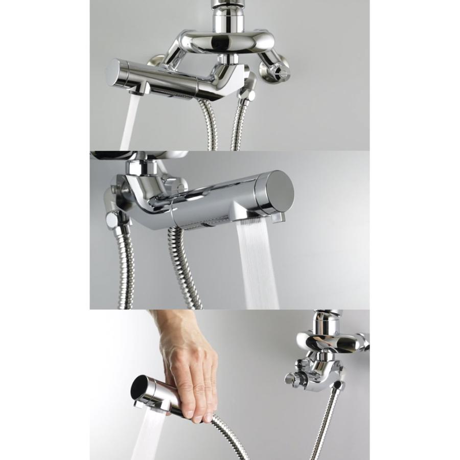 蛇口 シャワー付き シングルレバー壁付混合栓 多目的シャワー 大型