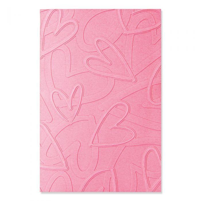 熱い販売 豪華で新しい Sizzix シジックス Multi-Level Textured Impressions Embossing Folder - Romantic by Jennifer Ogborn エンボスフォルダー ハート ask-koumuin.com ask-koumuin.com