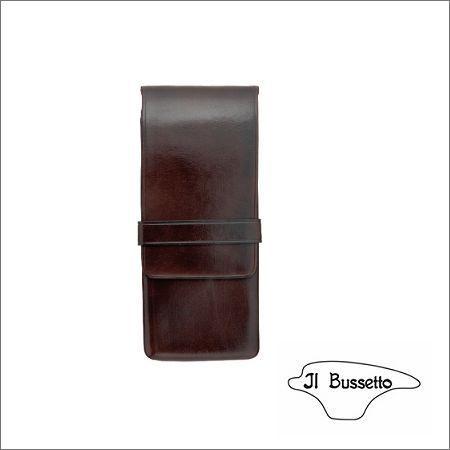 MONTBLANC - イルブセット IL Bussetto ペンケース 3本差し ダークブラウン MONTBLANC - イルブセット IL Bussetto ペンケース 3本差し