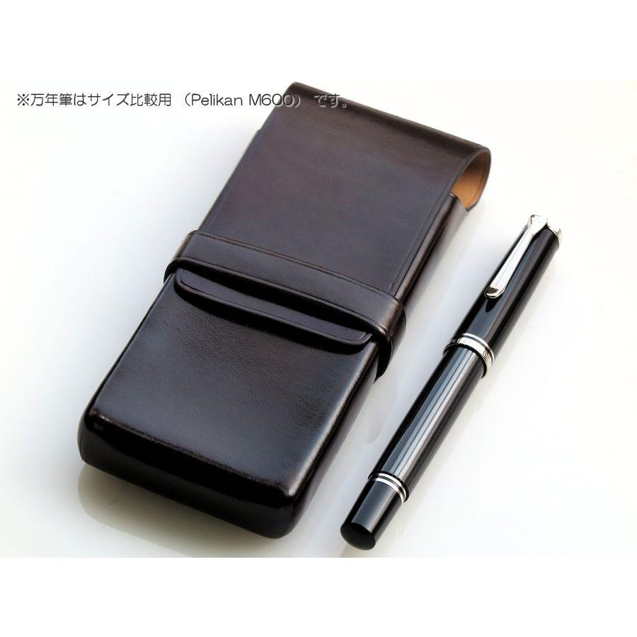 MONTBLANC - イルブセット IL Bussetto ペンケース 3本差し ダークブラウン Il Bussetto ／ イル・ブセット 革製 ペンケース 3本用 ダーク