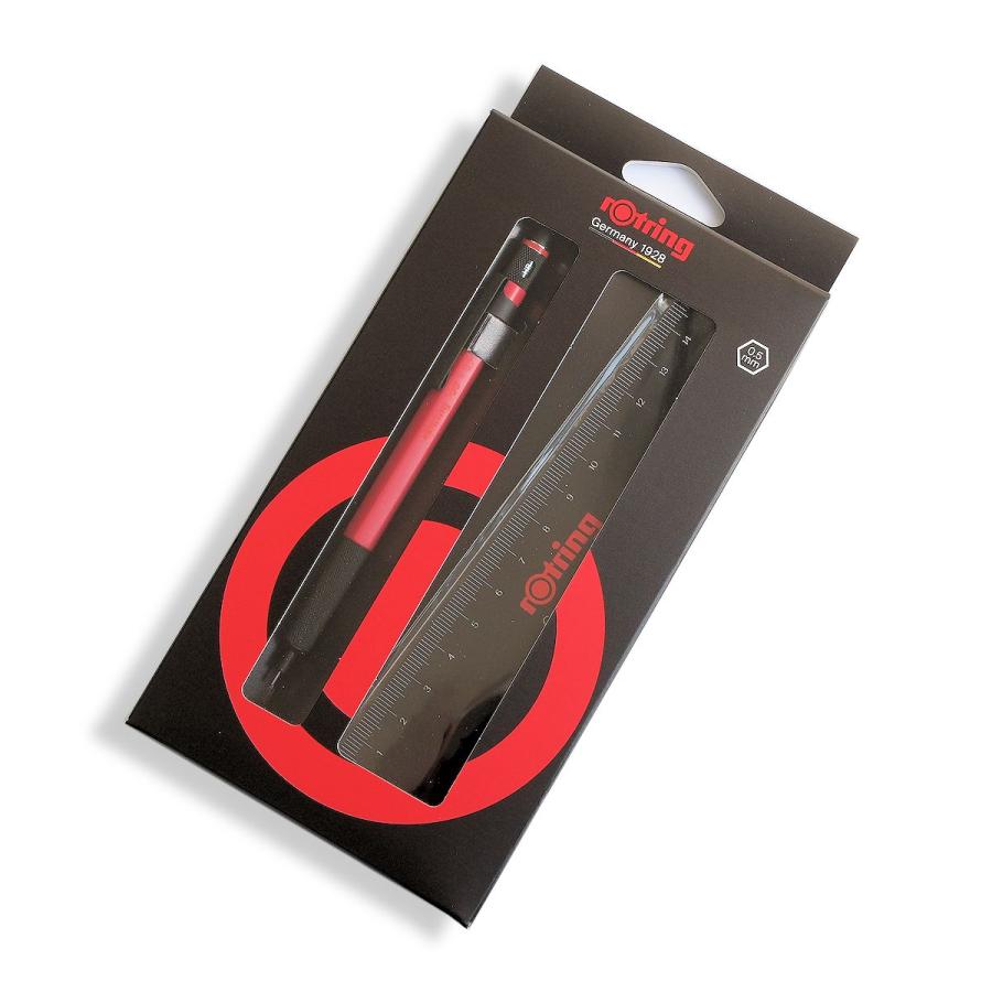 ロットリング rotring 500レッド 定規付きスペシャルセット メカニカル