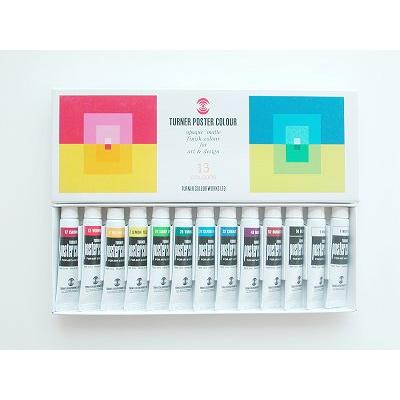 ターナー ターナー色彩 絵具 ポスターカラー 13本（12色）スクール