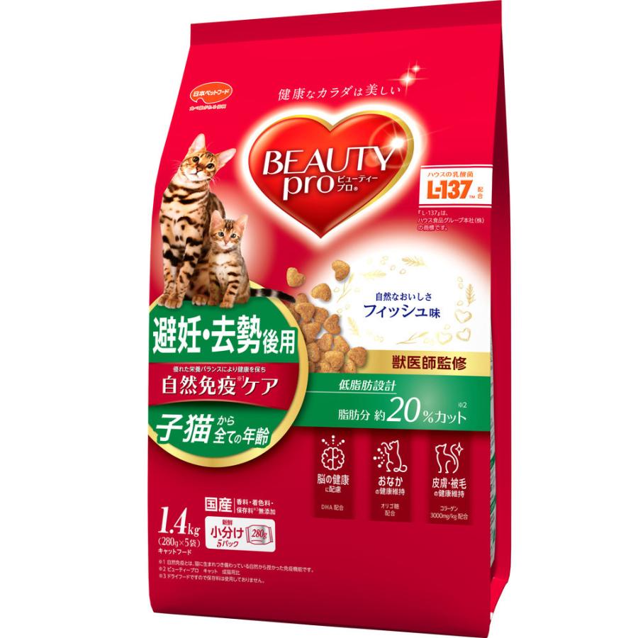 猫ドライフード 5749 日本ペットフード ビューティープロ キャット 避妊・去勢後用 1.4kg×8袋（11.2kg）