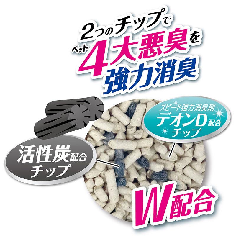 ペットシーツ 9462 ペティオ 各社共通 システムトイレ用猫砂 消臭・抗菌ペーパーチップ活性炭入 4L×8セット(32L)の画像