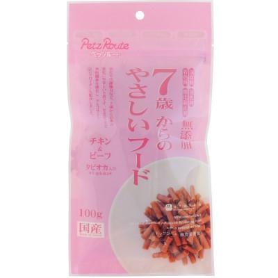 犬ドライフード 6826 ペッツルート 7歳からのやさしいフード チキン＆ビーフ 無添加 100g×36袋セット（3.6kg）
