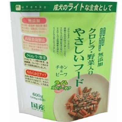 犬ドライフード 7076 ペッツルート クロレラ・野菜入り やさしいフード チキン＆ビーフ カロリーオフ 無添加 600g×6袋（3.6kg）