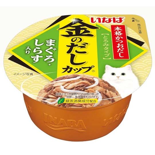 猫ウェットフード　3295 いなば 金のだし カップ まぐろ・しらす入り 70g 48個入り
