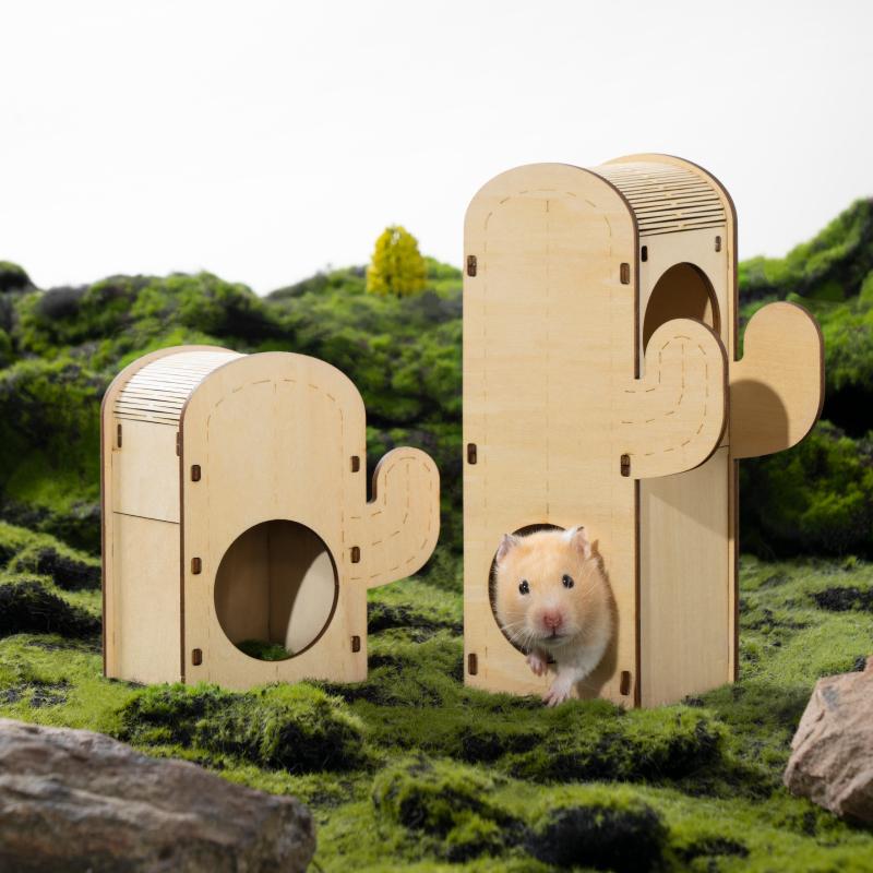 ミオファン DIYハウス カクタス S 小動物 ハムスター ハウス 木製