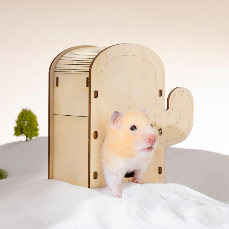 ミオファン DIYハウス カクタス S 小動物 ハムスター ハウス 木製