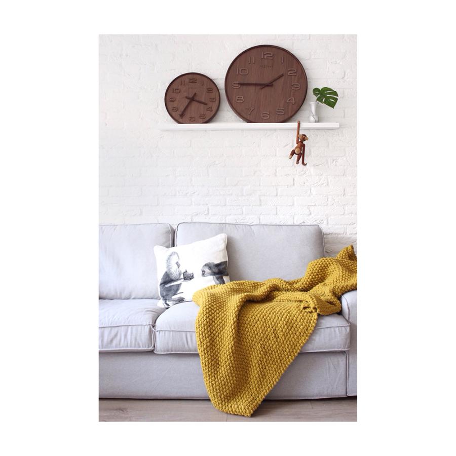 送料込】NEXTIME ウッドウッドミディアム 壁掛け時計(グレー) 35cm