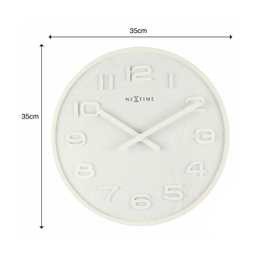 送料込】NEXTIME ウッドウッドミディアム 壁掛け時計(グレー) 35cm