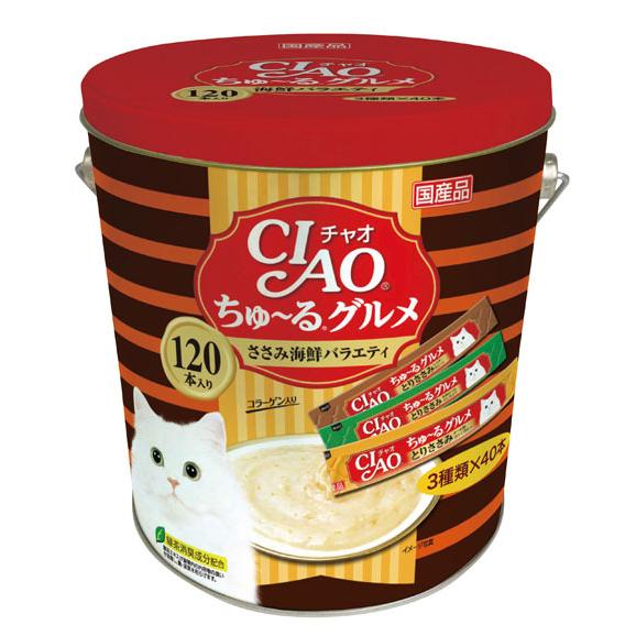 猫用おやつ 8793 いなばペットフード CIAO ちゅ〜るグルメ とりささみ海鮮バラエティ 14g×120本
