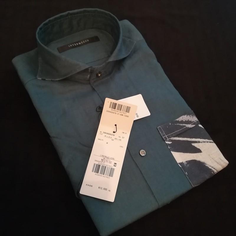 INTERMEZZO Cozy-Rose コージーローズ レナウン 半袖 M 麻 ワイシャツ 