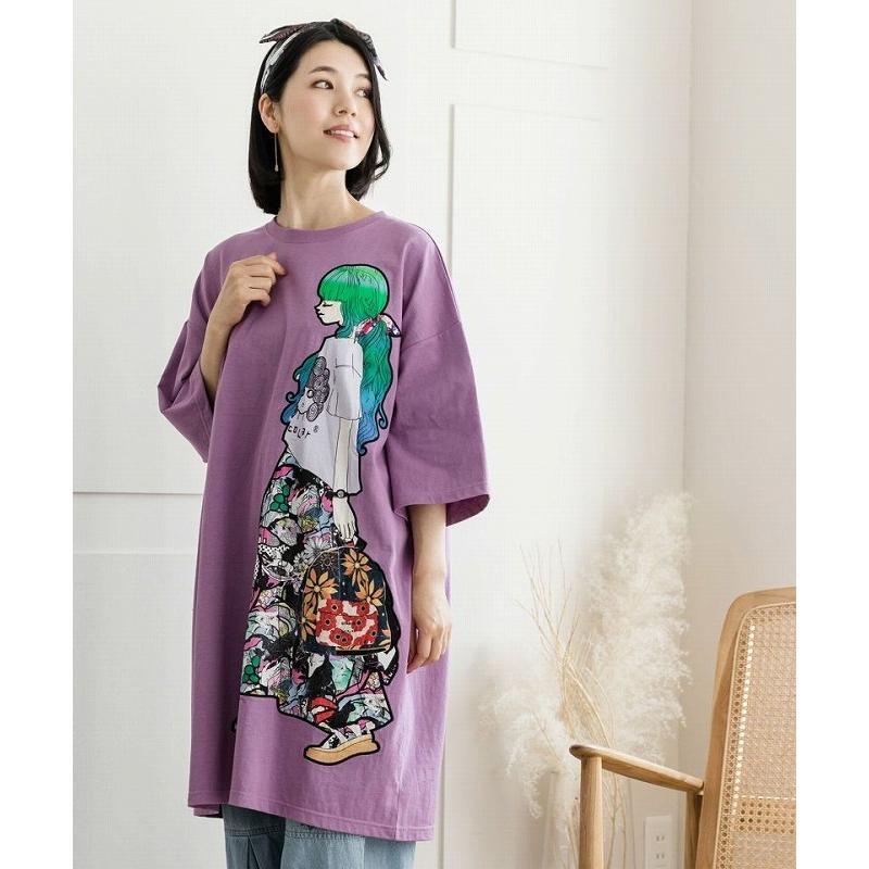 Sale Scolar スカラー スタイリング柄アップリケtシャツワンピース ポップ カラフル メルヘン コットン ゆったり 個性的 原宿系 派手 Pappa Duduu 通販 Yahoo ショッピング