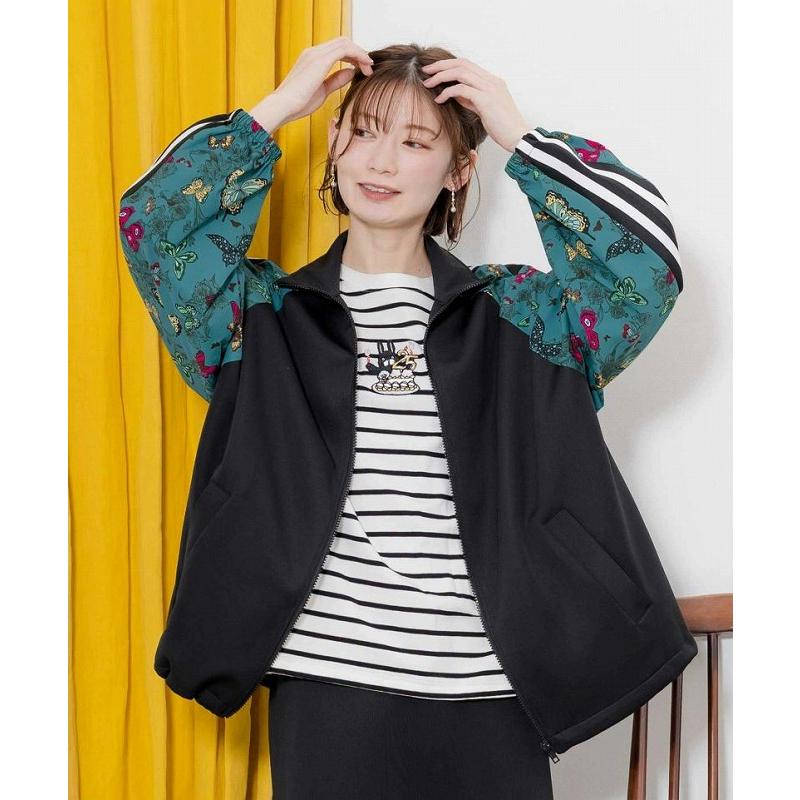ScoLar ジャケット SALE スカラー 141667 ジャージ×蝶柄切替 ZIP ScoLar ジャケット SALE スカラー 141667 ジャージ×蝶柄切替 ZIP