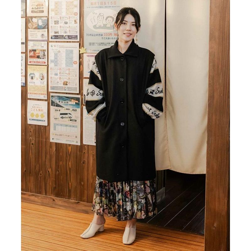 ScoLar コート SALE スカラー 143684 ネコ蝶ロゴライン ジャガード  